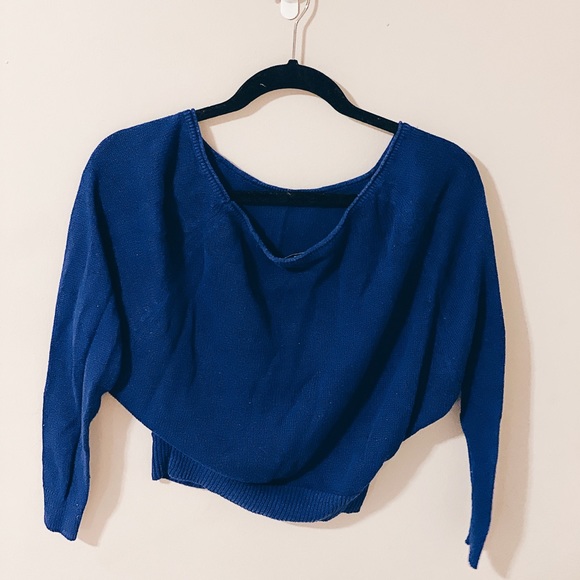 Blue Thin AE Cropped Sweater - Picture 2 of 3